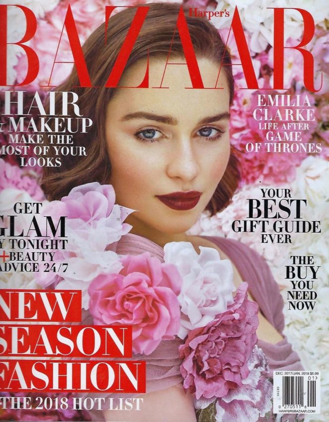 Emilia Clarke -  Harper's Bazaar US Cover (December 2017/January 2018)